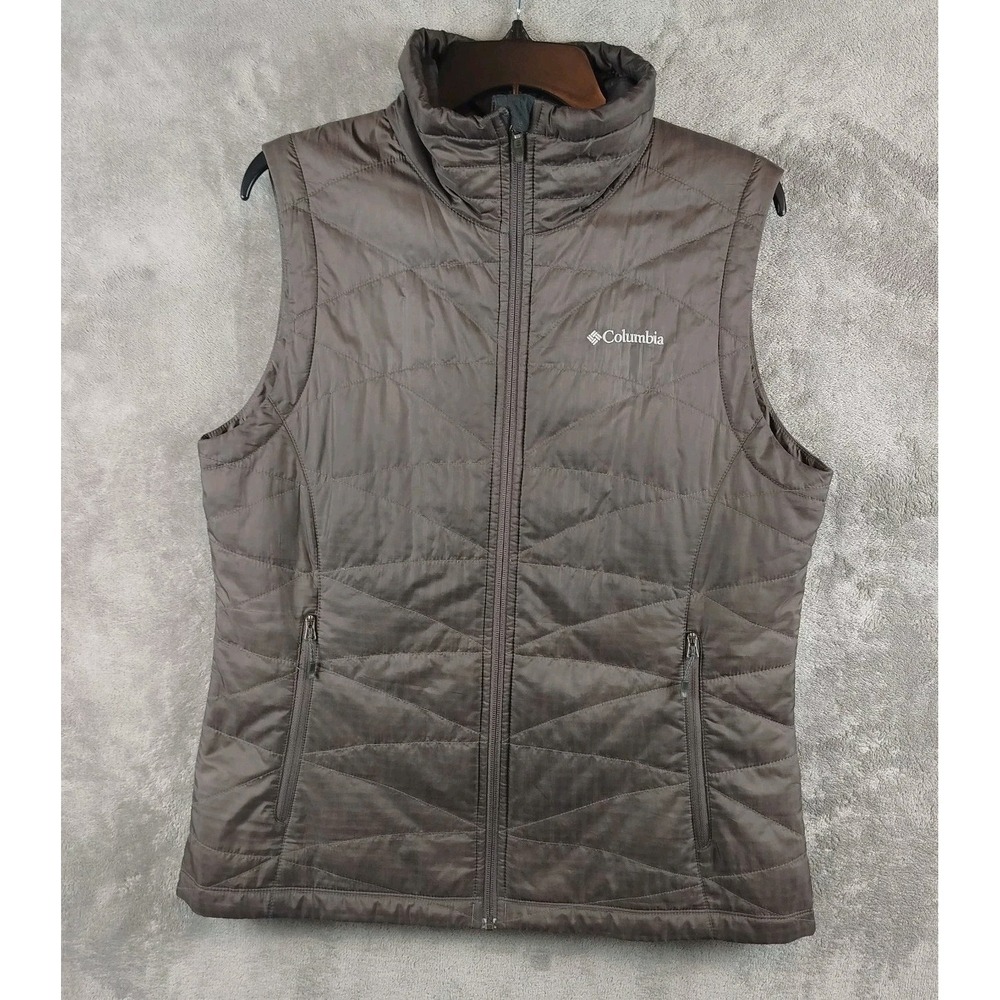 Columbia Omni Heat Puffer Vest Men's Large‎ Olive Green Lightweight Insulated